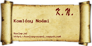 Komlósy Noémi névjegykártya